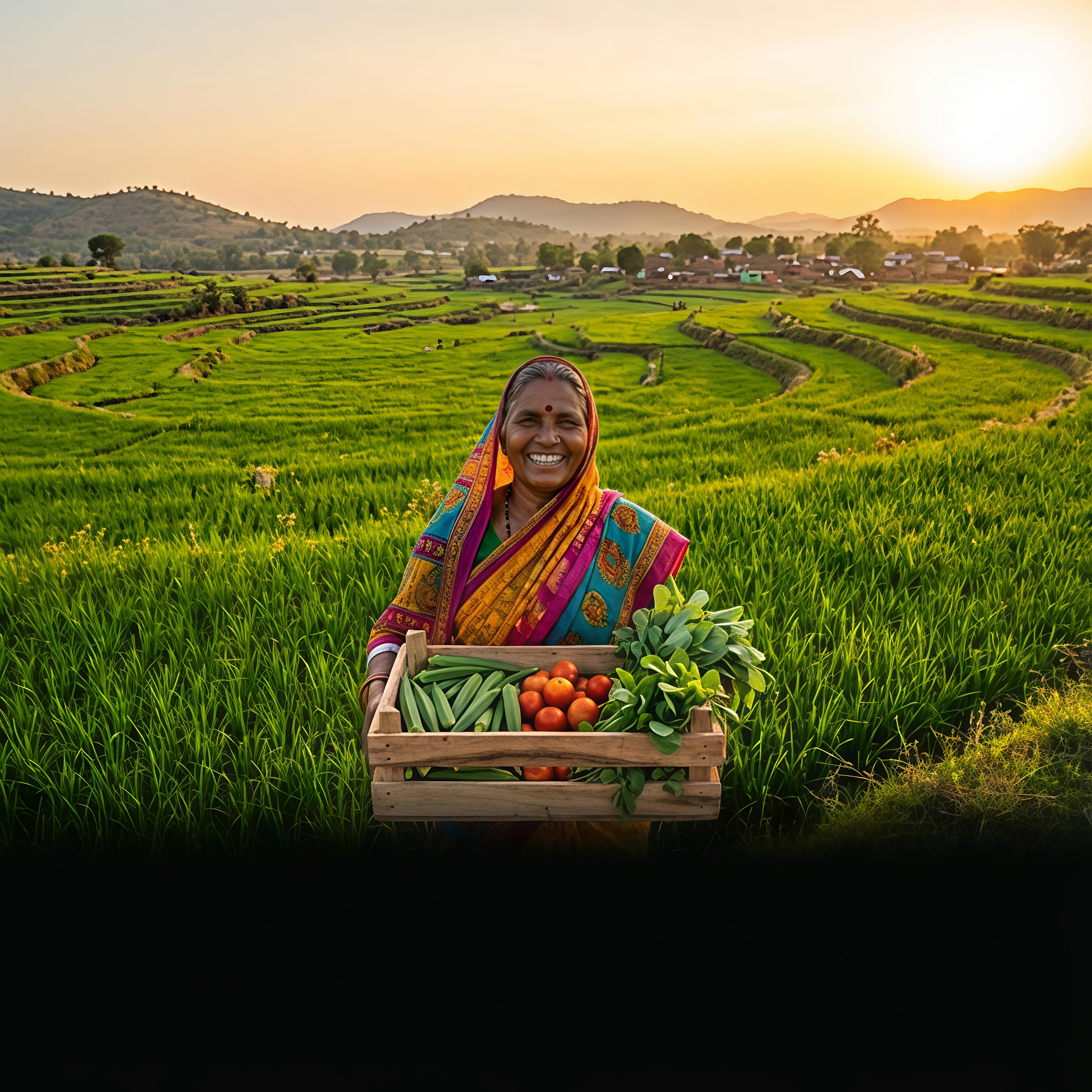 Happy Indian Woman Farmer